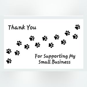 Handmade Dog Paws Thank you Business Cards